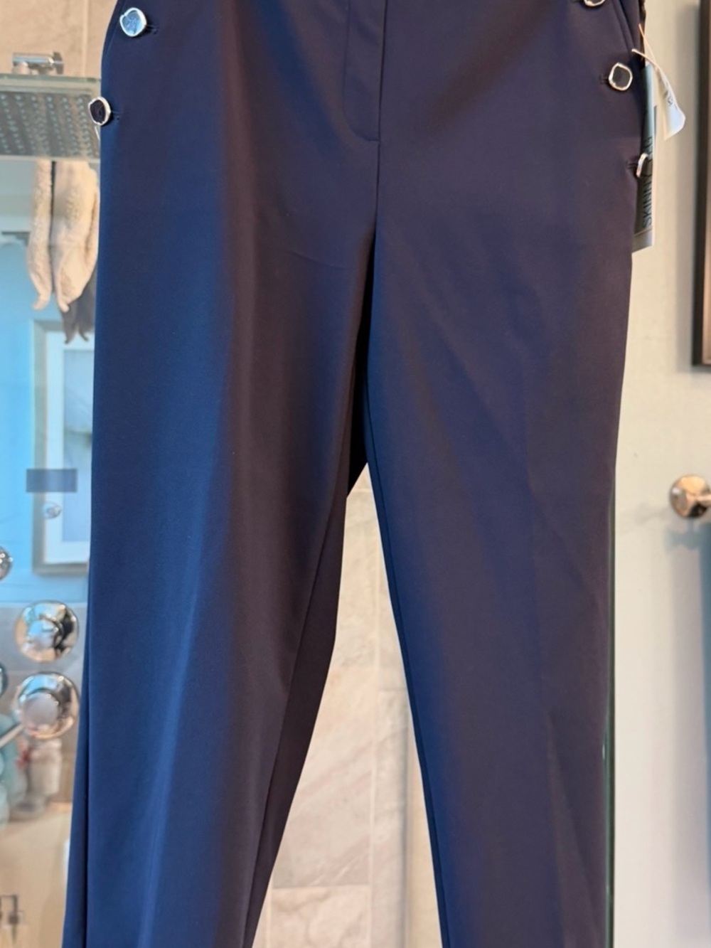 Rachel Zoe Navy women’s Pants with Side Button Accents